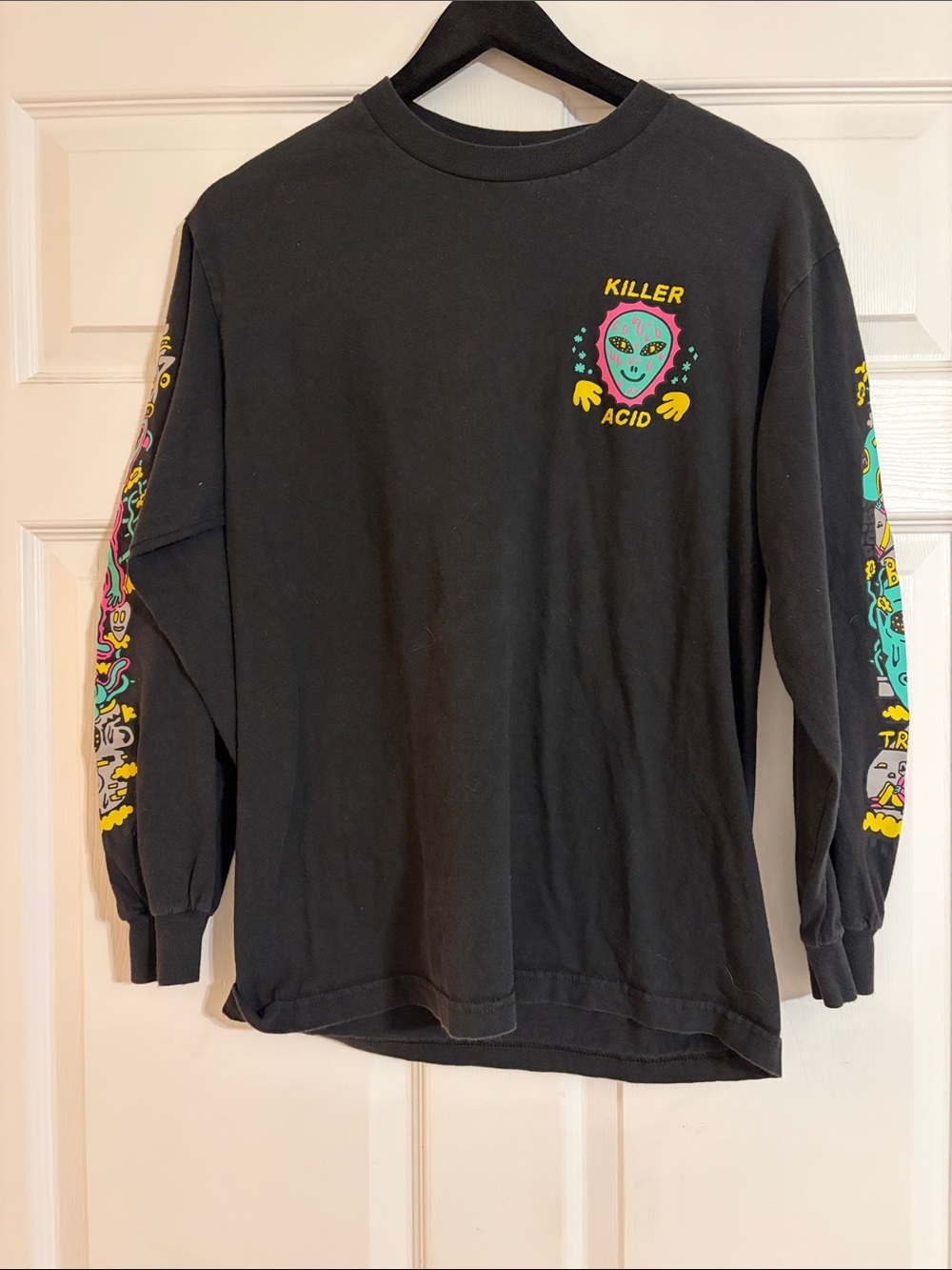 Killer Acid Limited Edition No Bad Trips Black Long Sleeve Graphic Tee Medium M